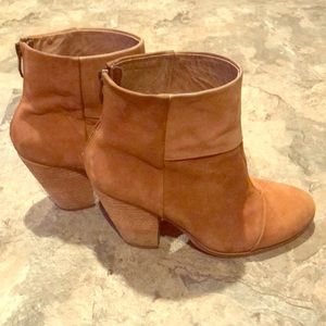 Camel colored Vince Camuto ankle booties